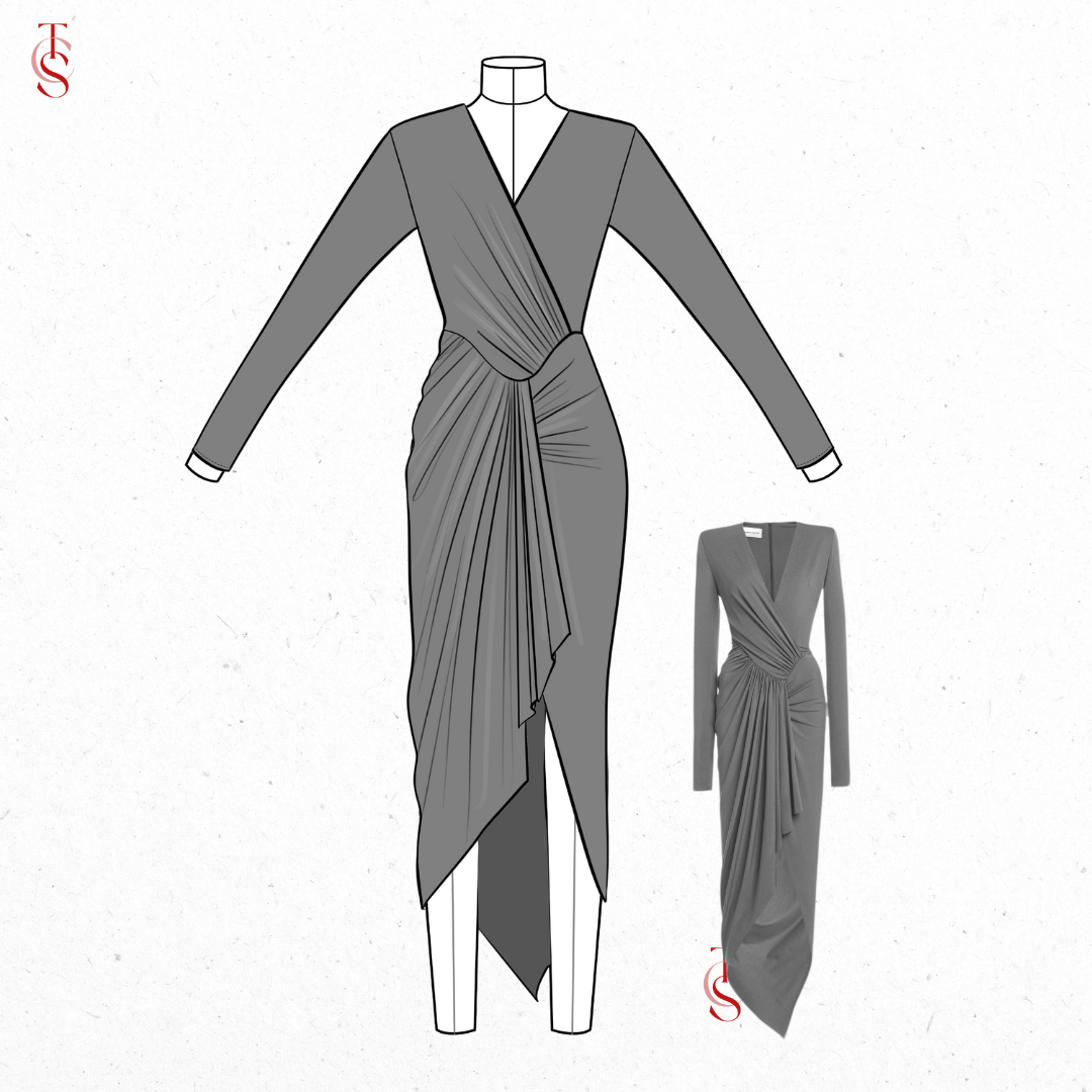 Base template for technical fashion design sketches - CAD drawings